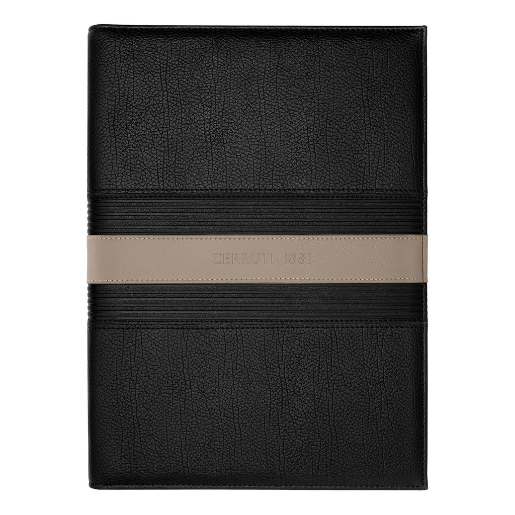 Men's portfolio folder CERRUTI 1881 Taupe & Black A4 Folder Delano