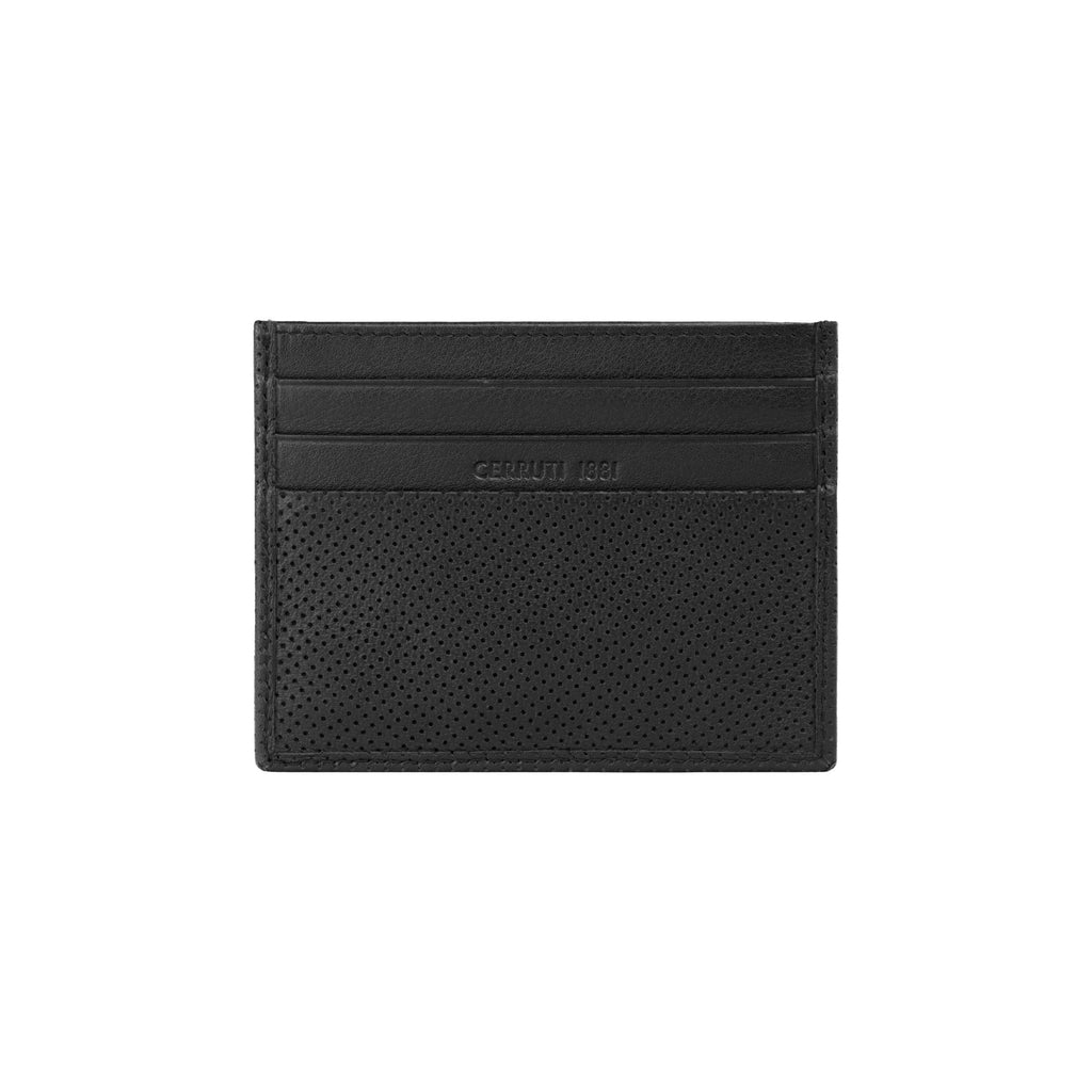 Business card cases CERRUTI 1881 Black Leather Card holder Islington 