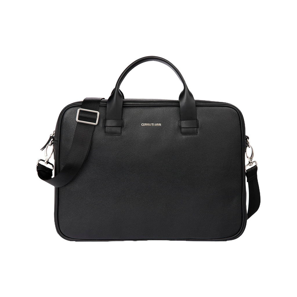 Business travel briefcases CERRUTI 1881 Black leather Document bag Newton