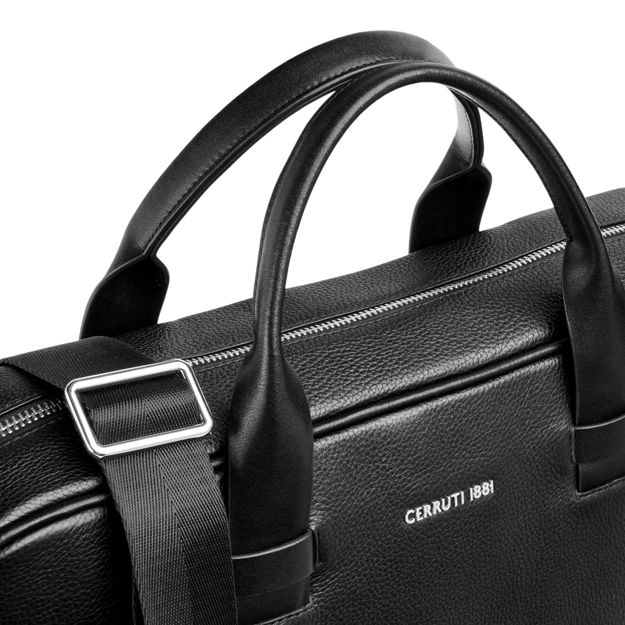 Business travel briefcases CERRUTI 1881 Black leather Document bag