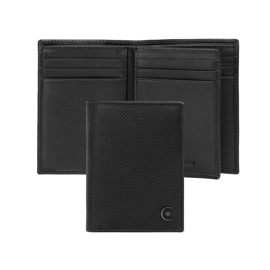 Small trifold wallets CERRUTI 1881 Black Leather Card holder Islington