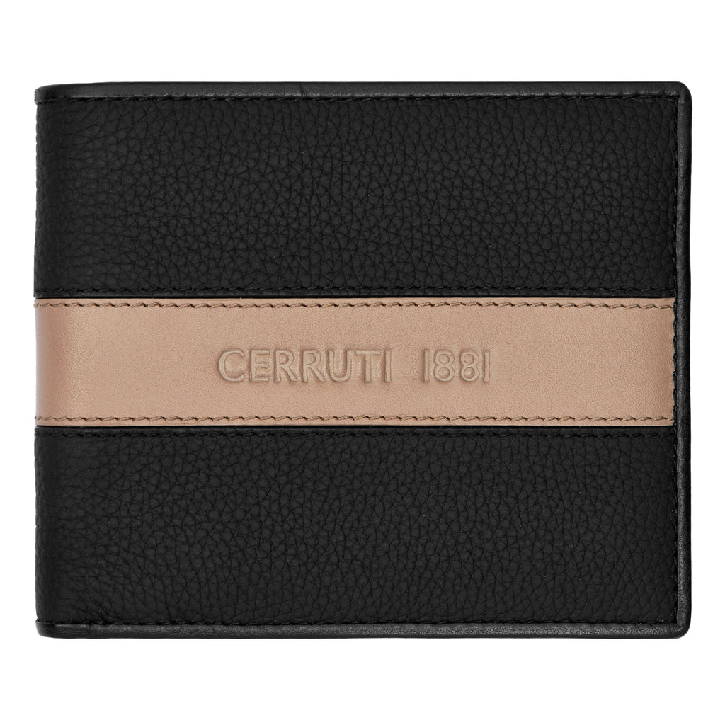 Small leaher goods CERRUTI 1881 Taupe & Black Card wallet Delano 