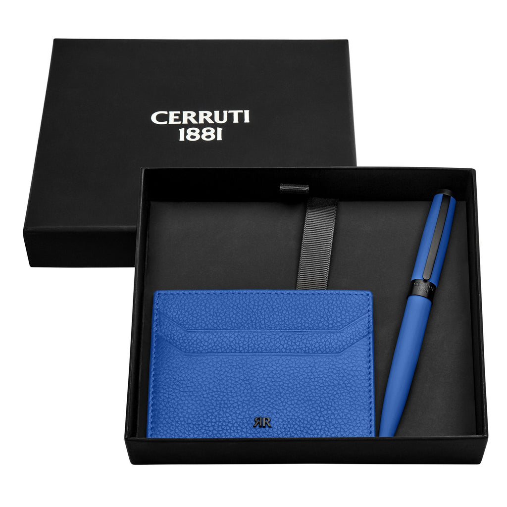 套裝含CERRUTI 1881亮藍色原子筆 & 皮革卡夾 – Luxury Corporate Gifts | B2B Gifts Shop HK