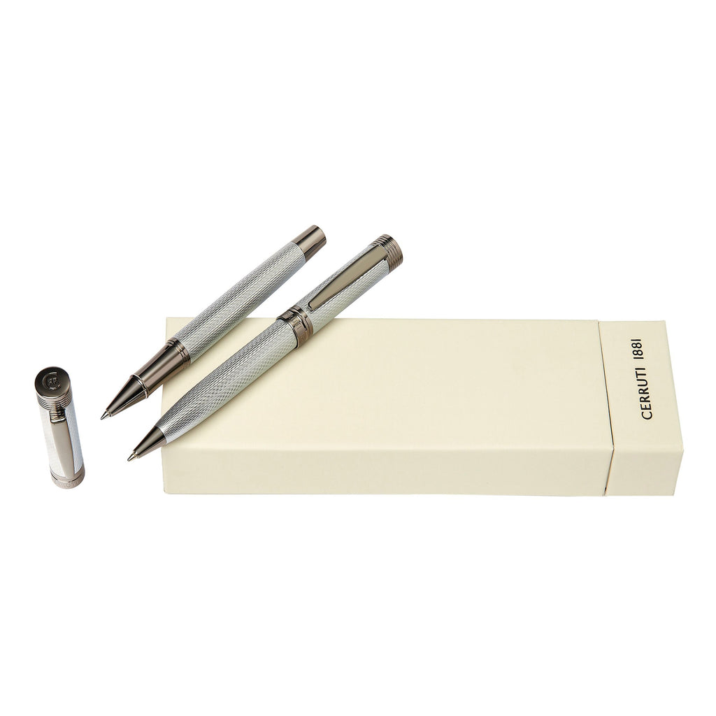 Pen set CERRUTI 1881 Diamond Chrome ballpoint pen & rollerball pen Zoom