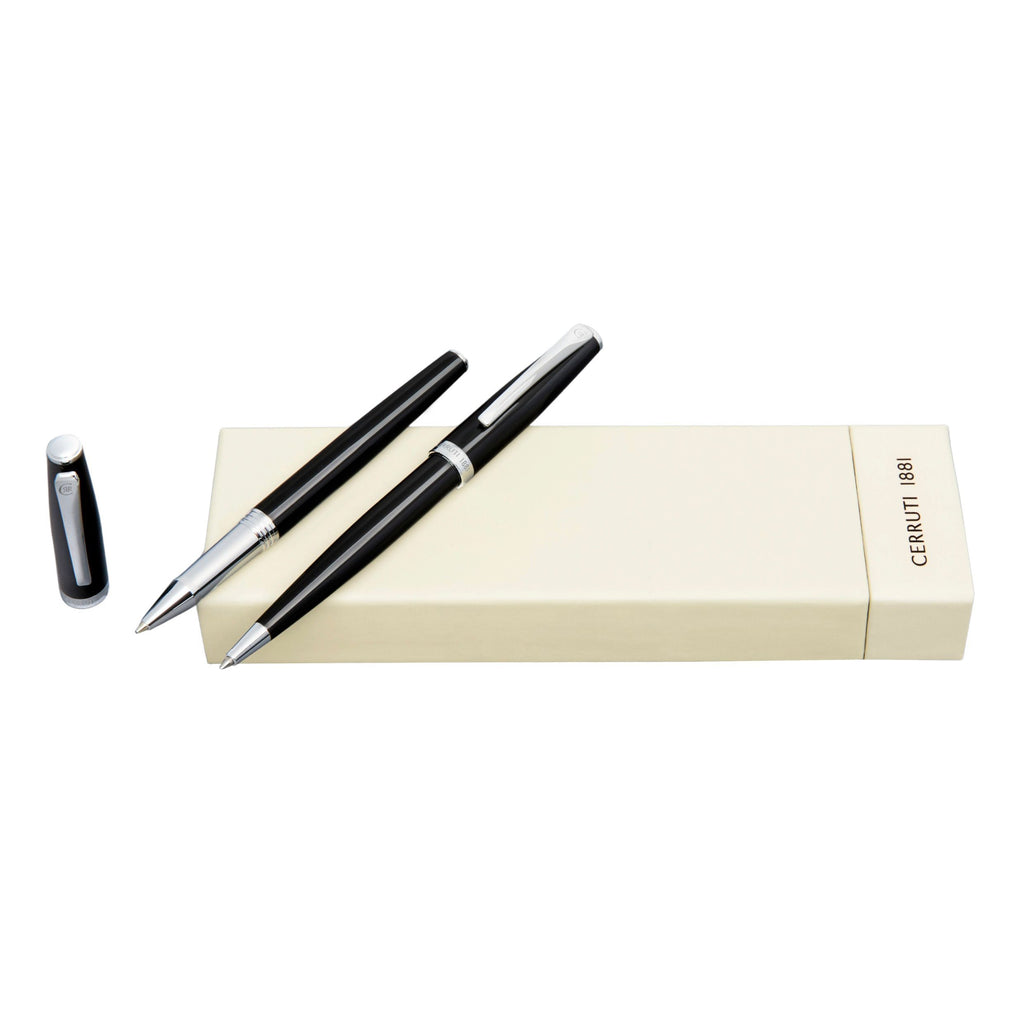 Sets with CERRUTI 1881 Black ballpoint pen & rollerball pen Islington 