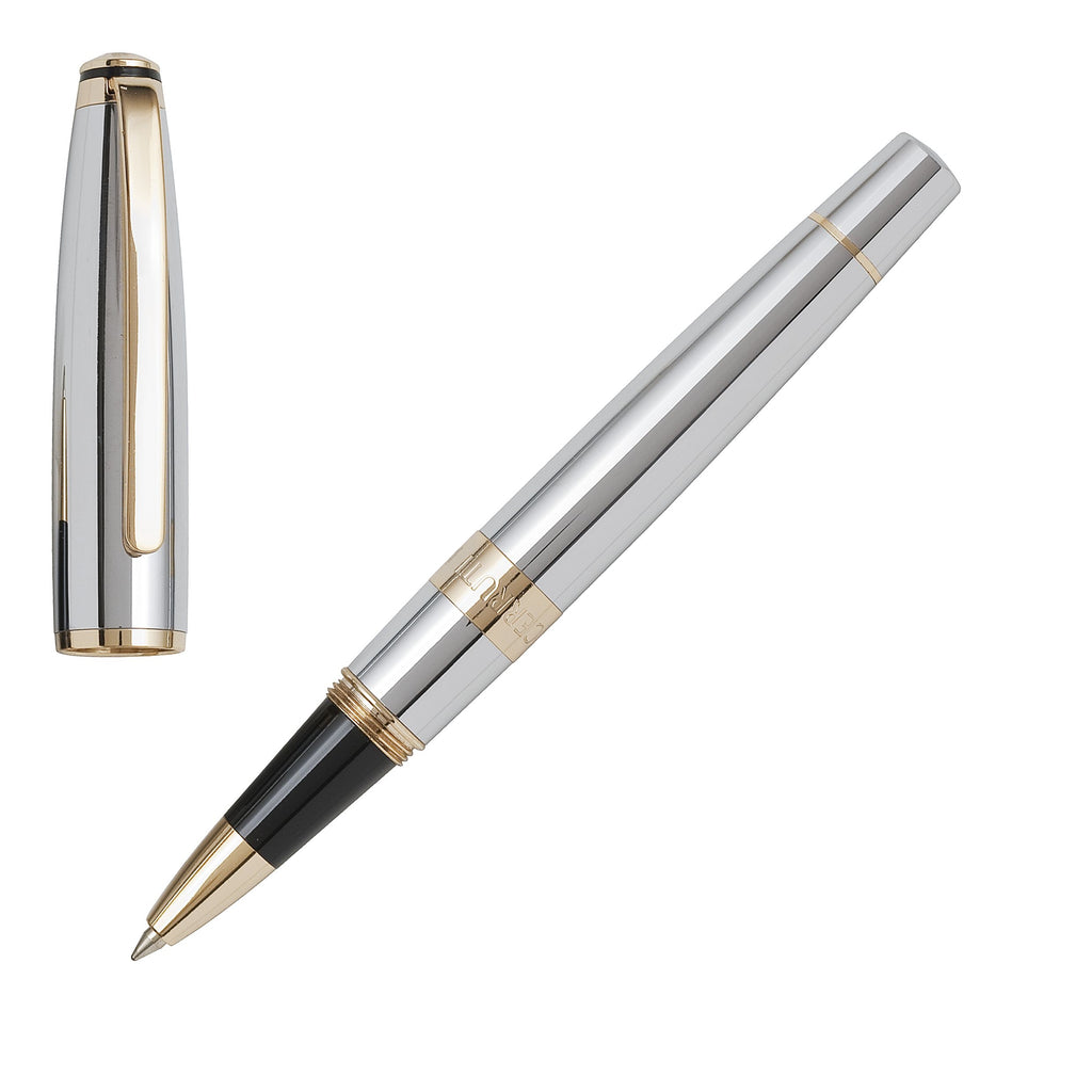 Men's pen set Cerruti 1881 chrome ballpoint & rollerball pen Bicolore
