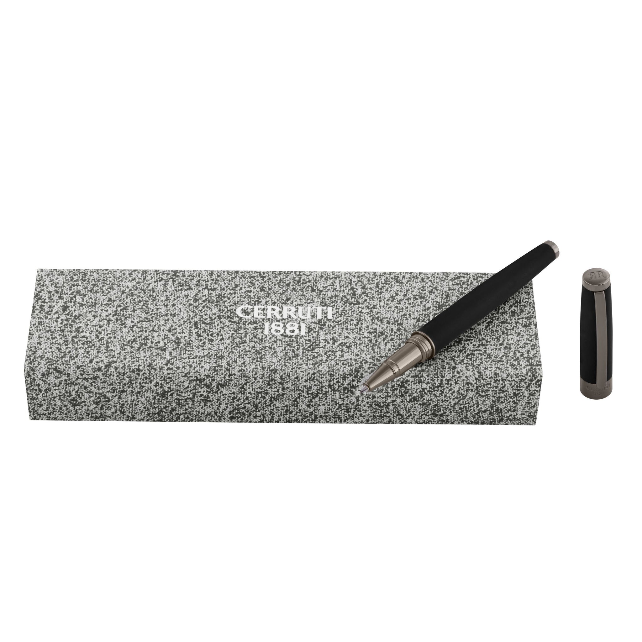CERRUTI 1881 gun-plated rollerball pen Easton with black lacquered