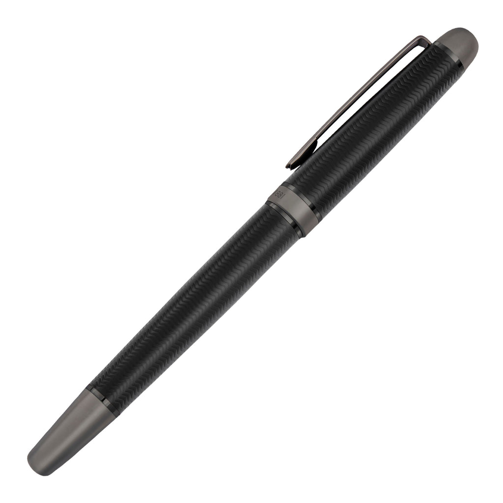 CERRUTI 1881 gun-plated fountain pen Holborn with black chevron pattern