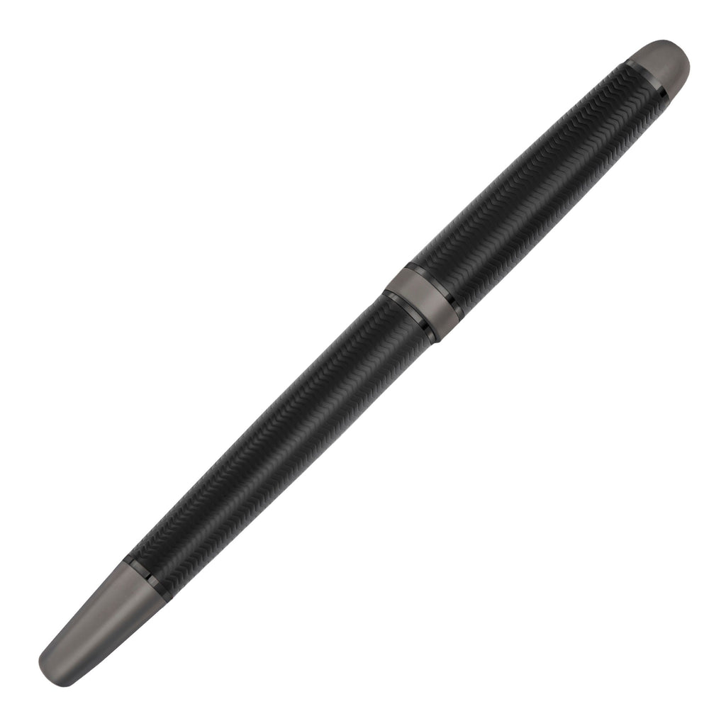 CERRUTI 1881 gun-plated fountain pen Holborn with black chevron pattern