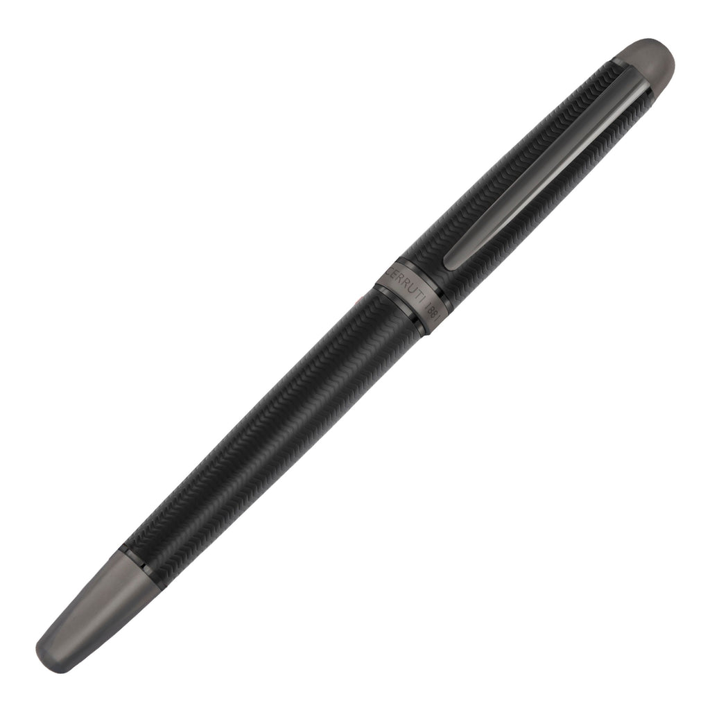 CERRUTI 1881 gun-plated fountain pen Holborn with black chevron pattern