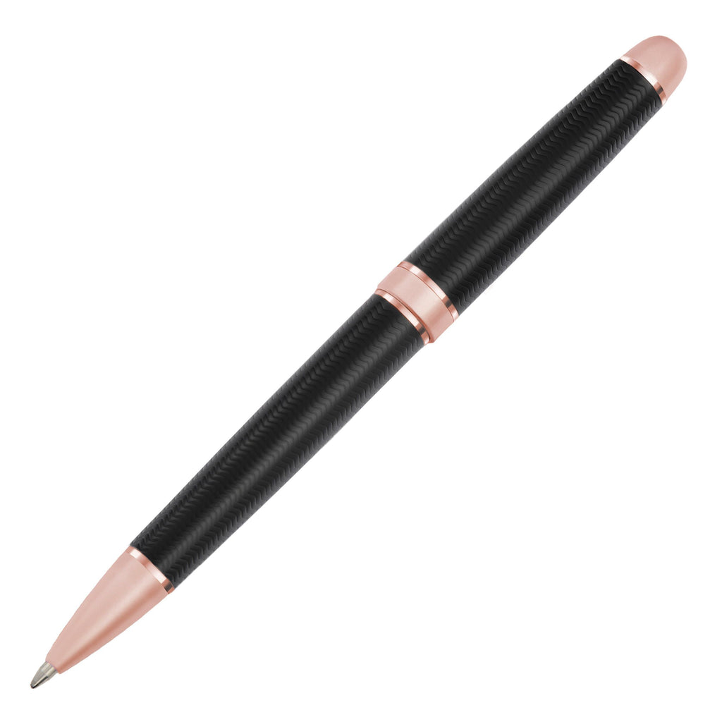 CERRUTI 1881 black-lacquer Ballpoint pen Holborn with rosegold trims