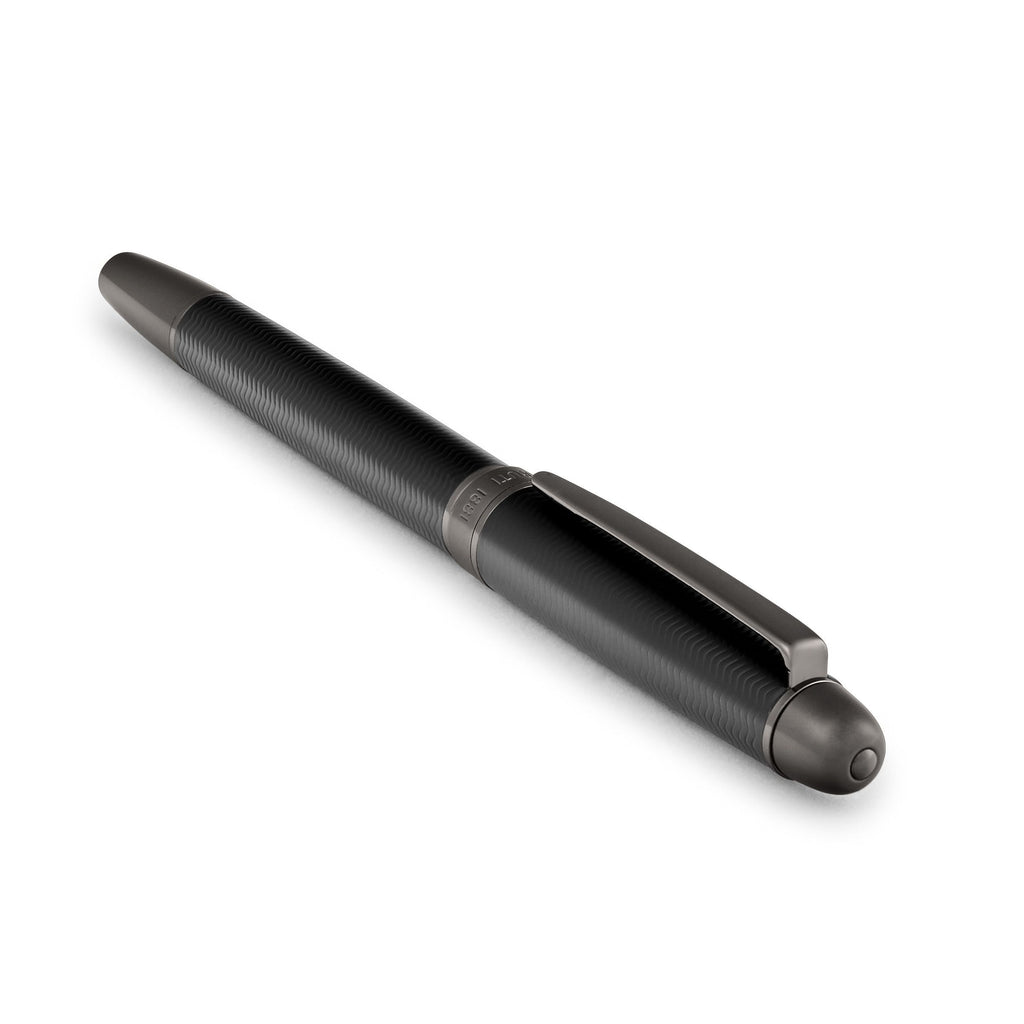 CERRUTI 1881 black-lacquered rollerball pen Holborn with gun-plated trim