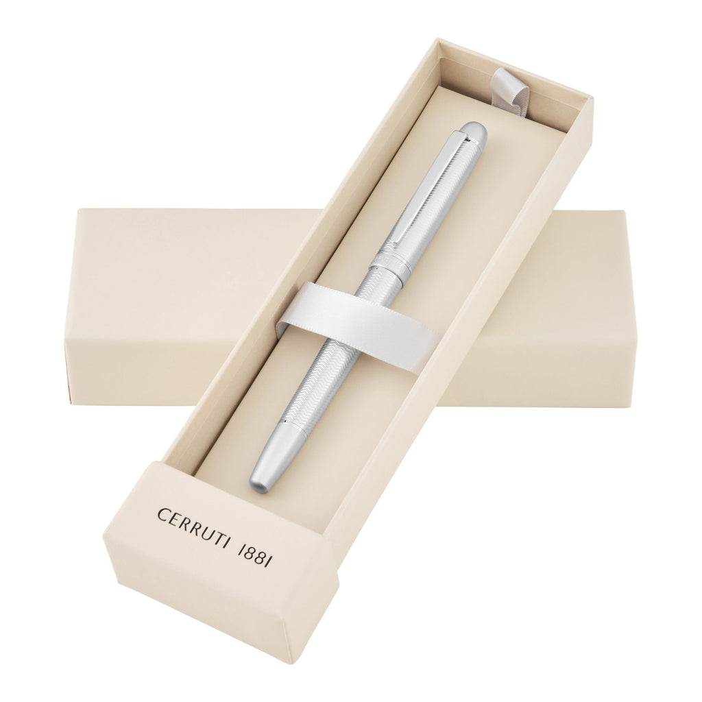 CERRUTI 1881 chrome-platred rollerball pen Holborn with engraved logo