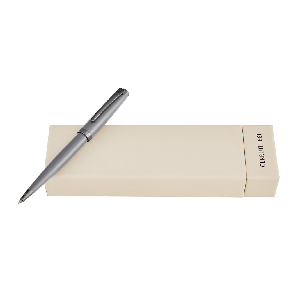 CERRUTI 1881 grey ballpoint pen Islington with gun metal-plated clip