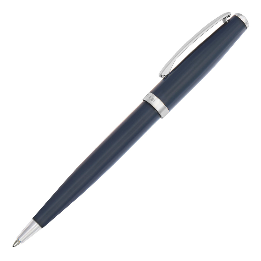 CERRUTI 1881 navy-lacquered ballpoint pen Islington with CCR logo on clip