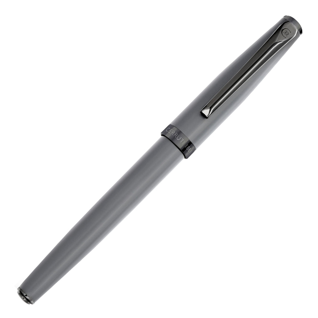 CERRUTI 1881 grey rollerball pen Islington with gun metal plated ring