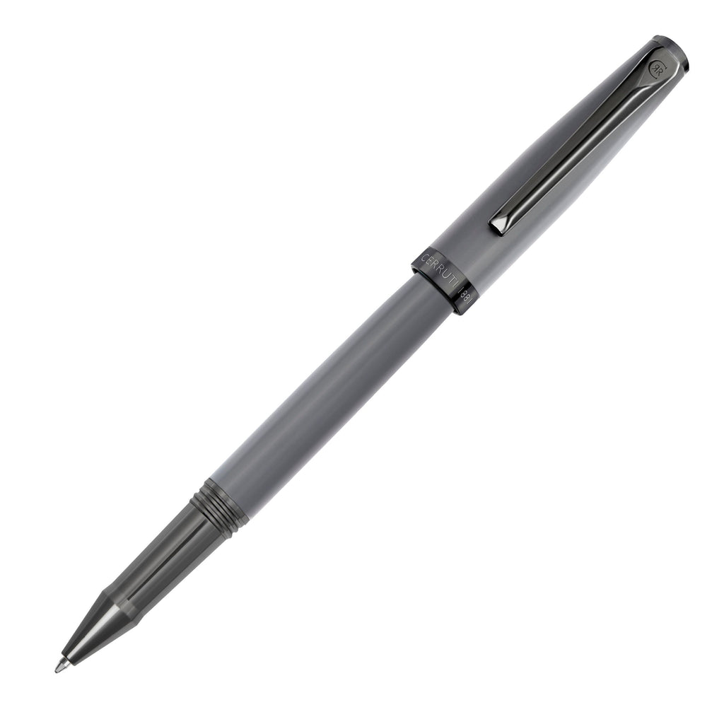 CERRUTI 1881 grey rollerball pen Islington with gun metal plated ring