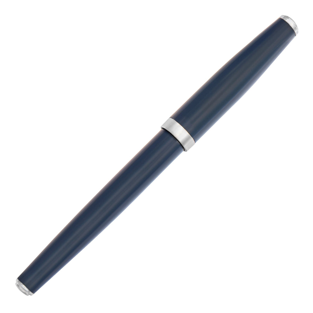 CERRUTI 1881 navy rollerball pen Islington with engraved logo on mid-ring