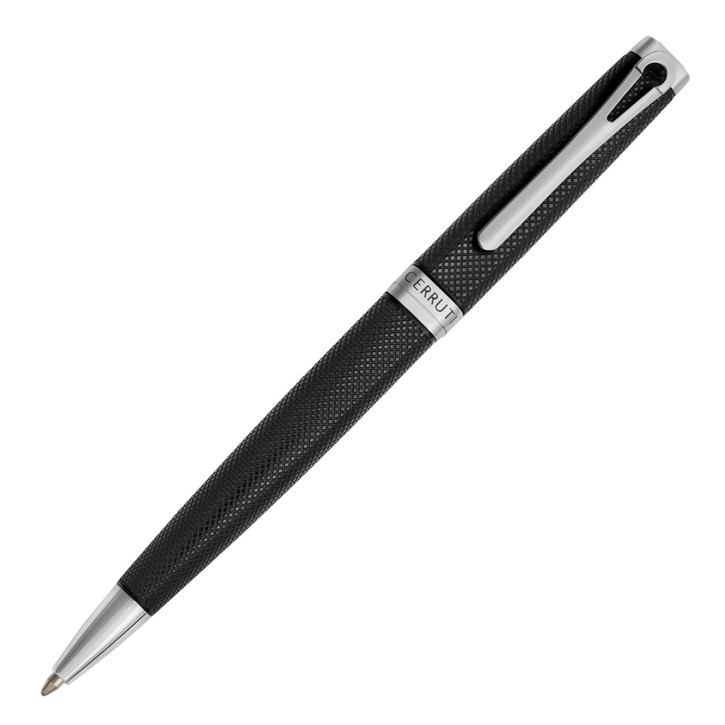 CERRUTI 1881 Black Ballpoint pen Trafalgar in square mesh frame pattern