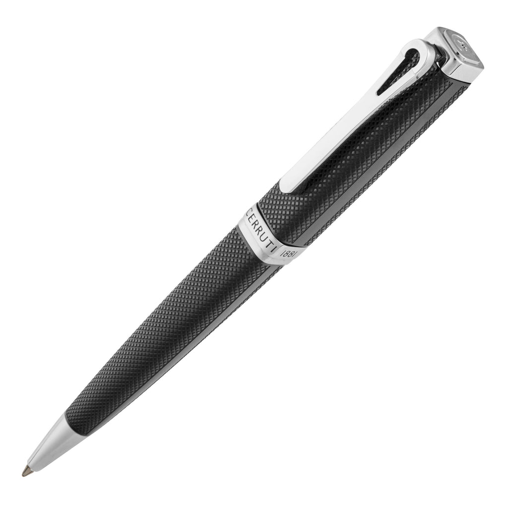 CERRUTI 1881 Black Ballpoint pen Trafalgar in square mesh frame pattern