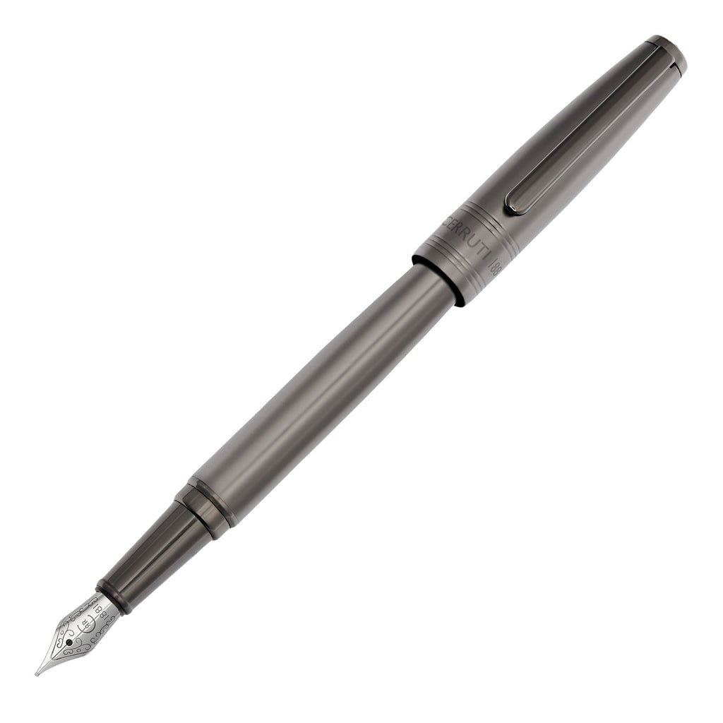 CERRUTI 1881 gun metal-plated Fountain pen City in matt texture pattern