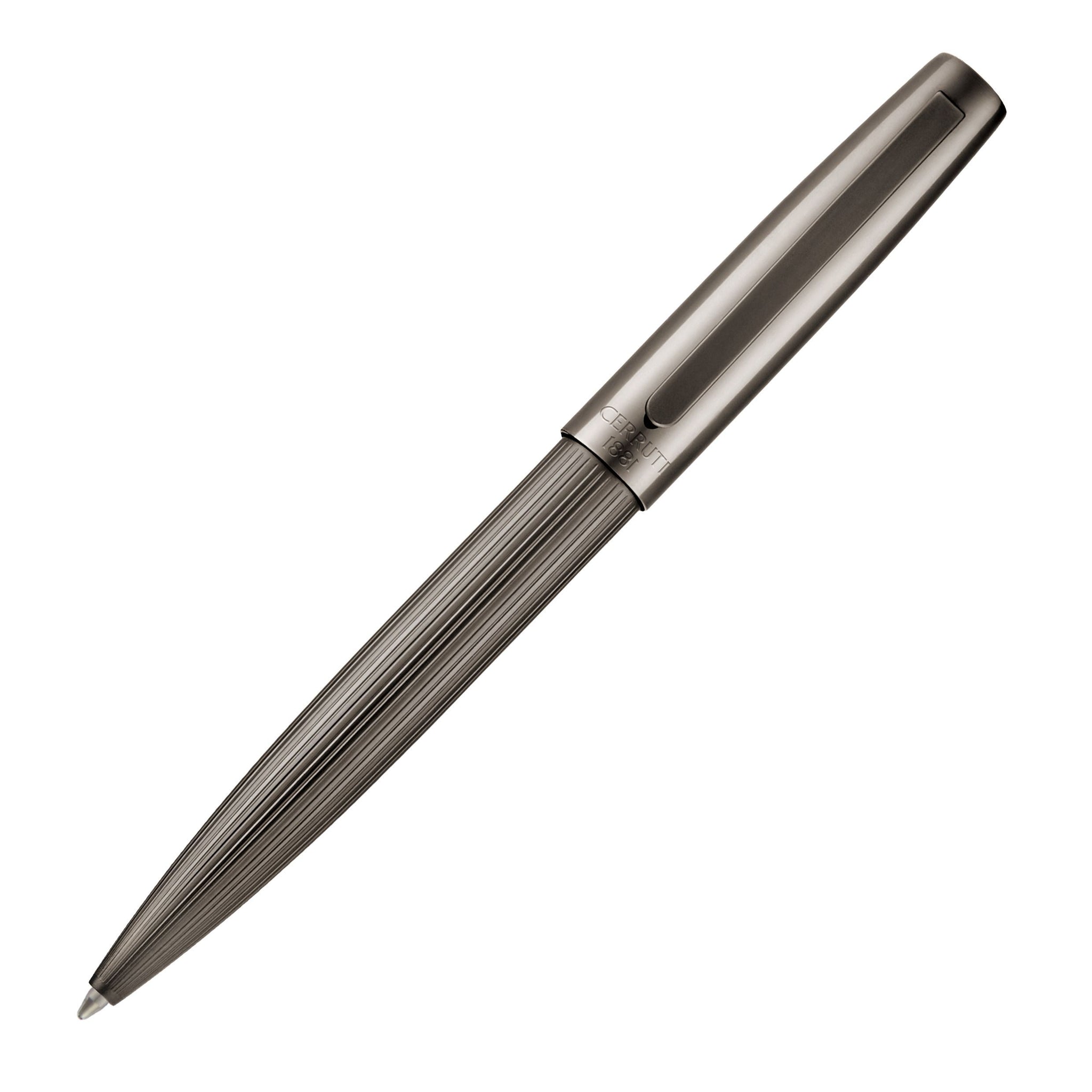 Set with CERRUTI 1881 gun-plated ballpoint pen & key ring