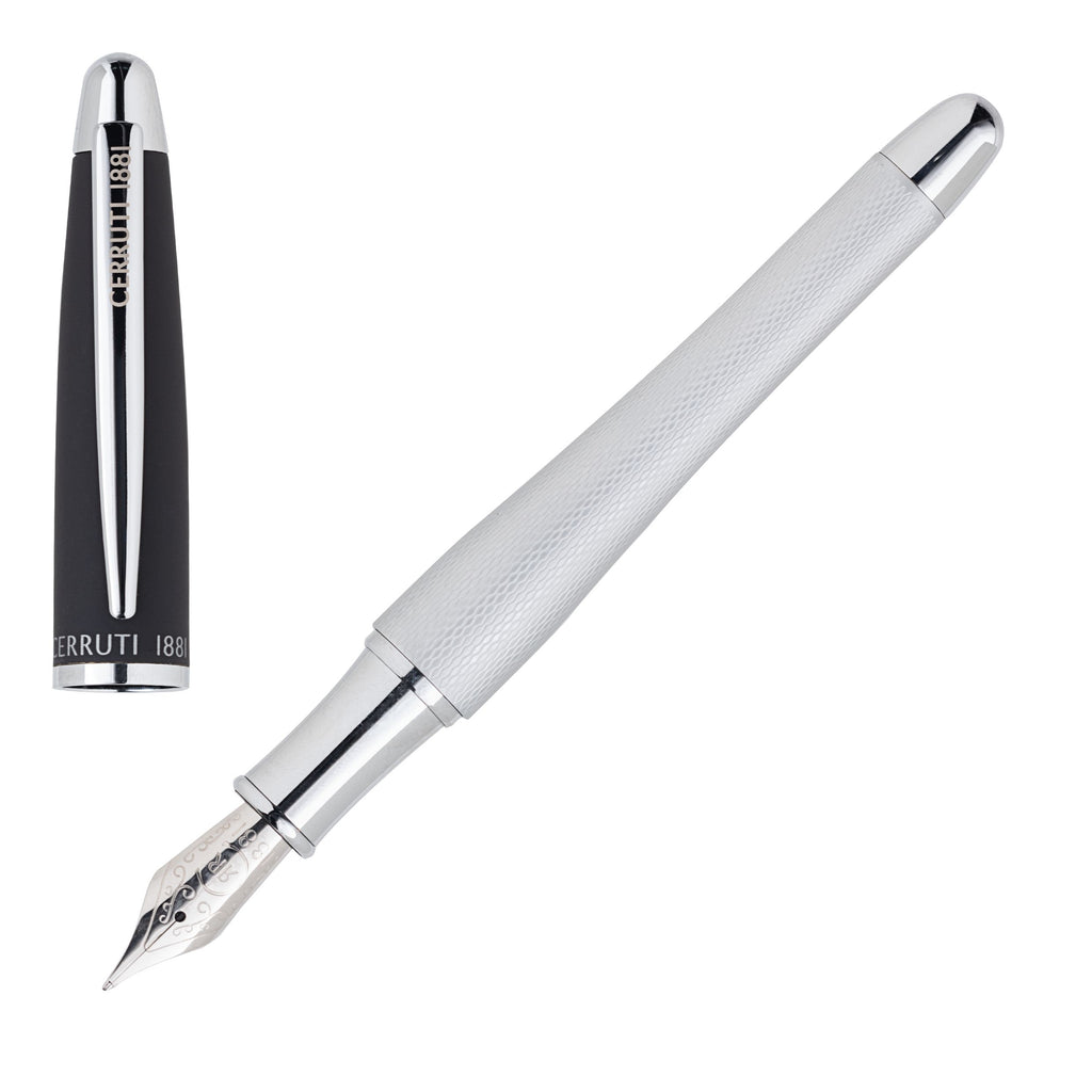 Men's pen sets CERRUTI 1881 Chrome ballpoint pen & fountain pen Oat