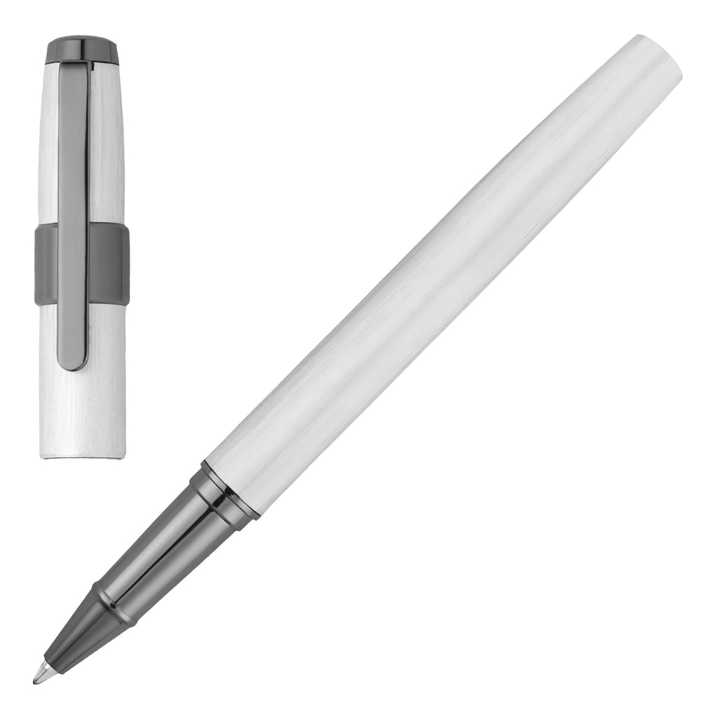 Pen set BLOCK Cerruti 1881 chrome brushed Ballpoint & Rollerball pen
