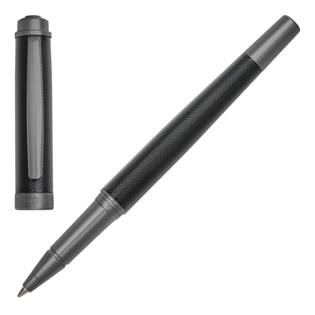 Set with Cerruti 1881 Black-plated ballpoint & rollerball pen Belgravia