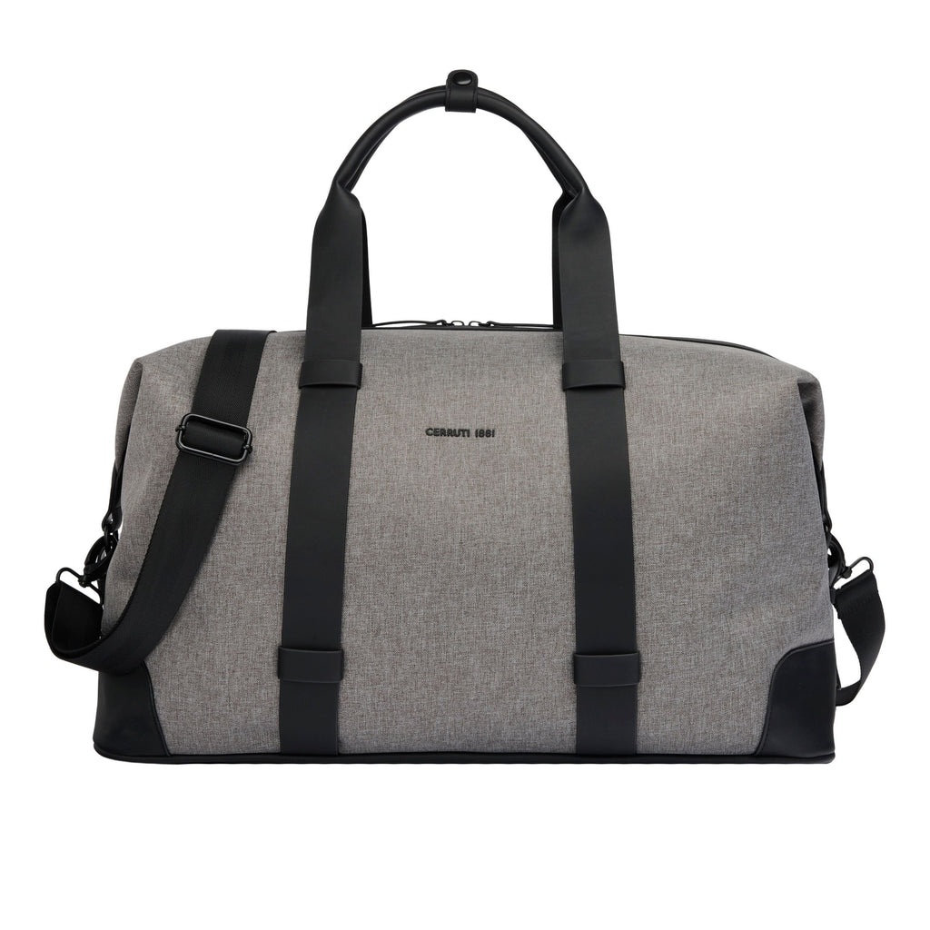 CERRUTI 1881 Light Grey Travel bag Holborn with gun metal plated logo 