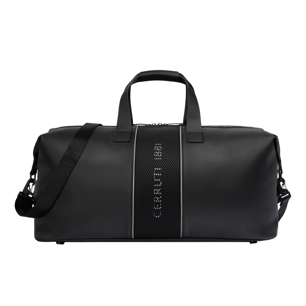 CERRUTI 1881 Black Travel bag Islington with mesh matt texture in center