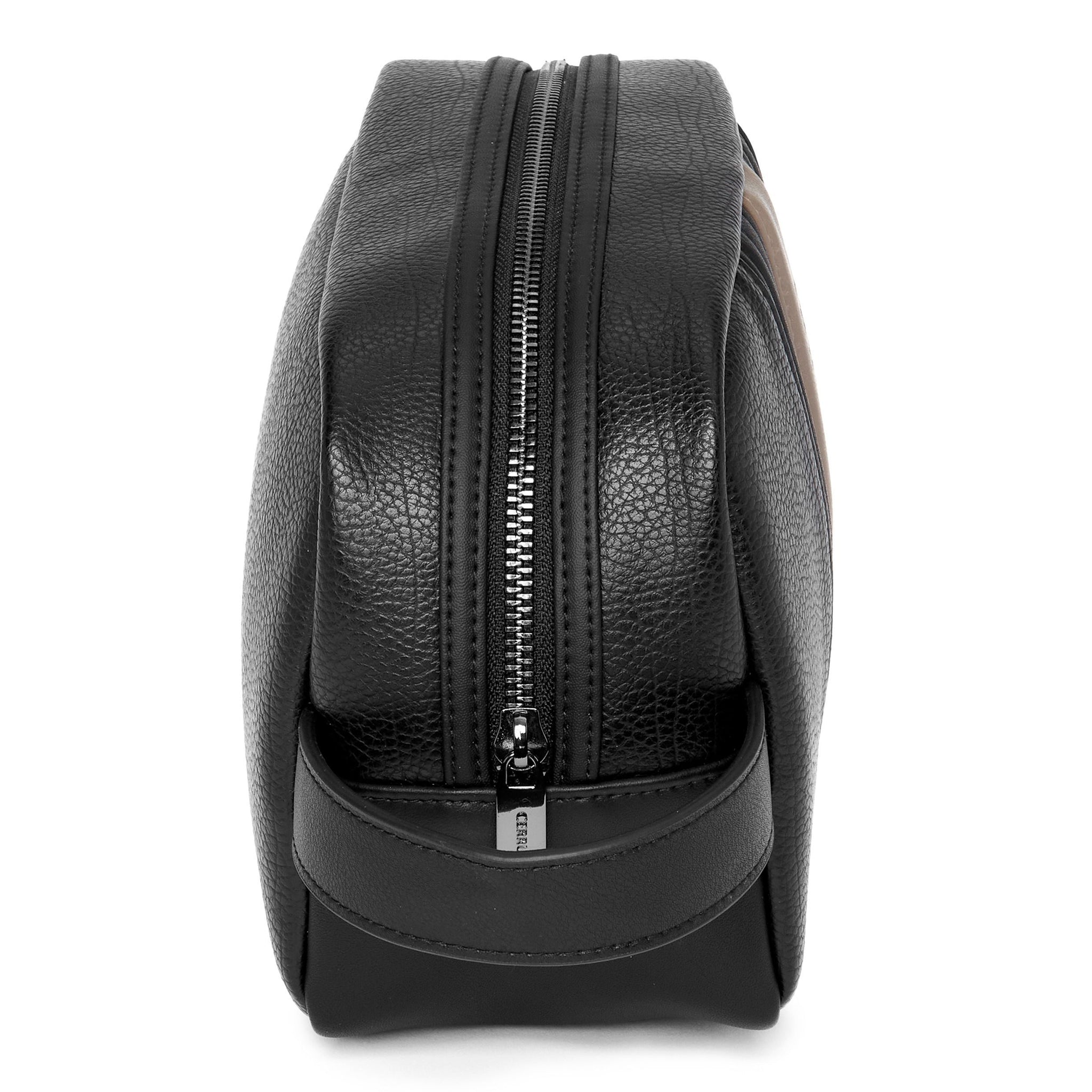 Men's travel storage bag CERRUTI Taupe & Black Cosmetic case
