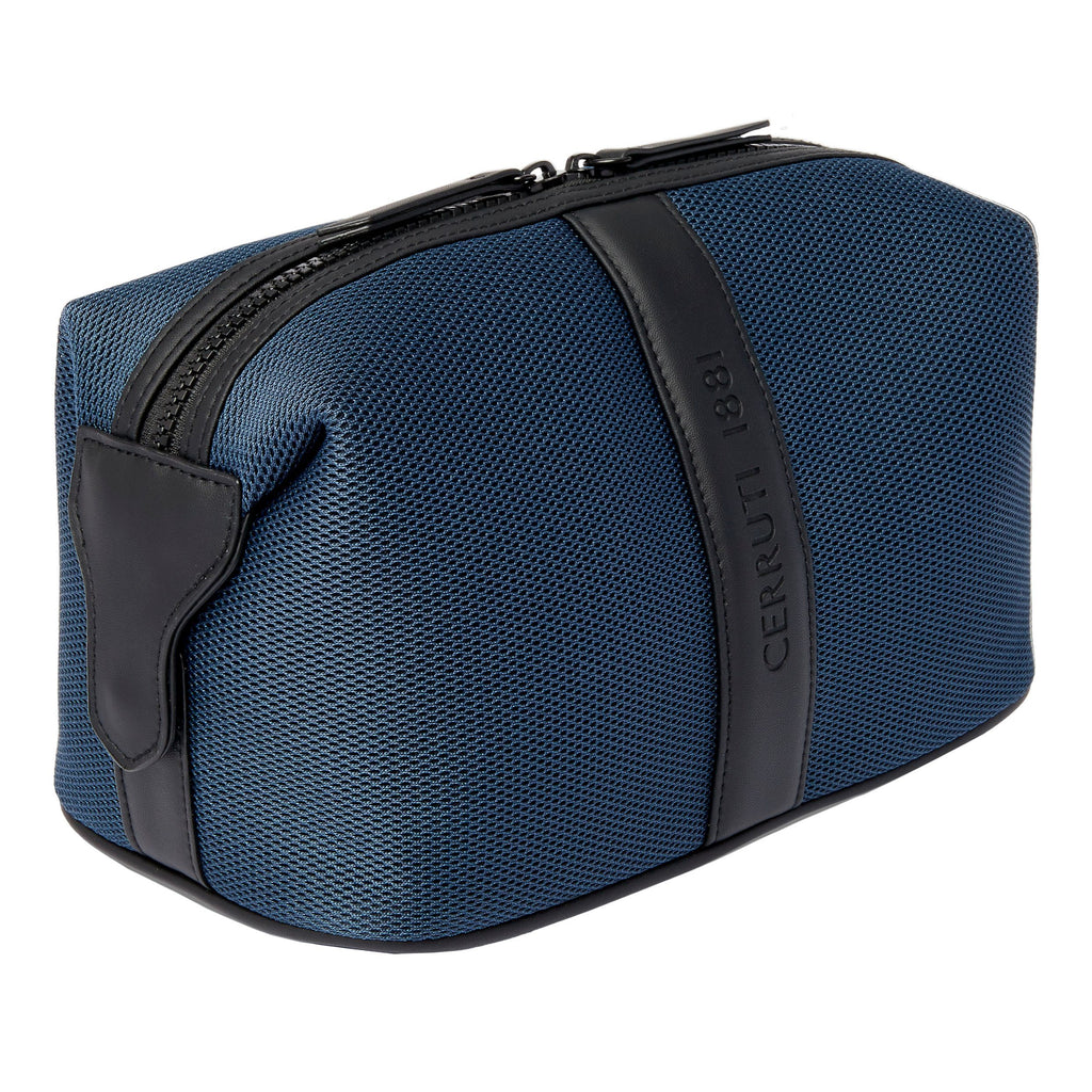  Men's travel storage bags CERRUTI 1881 trendy Blue Cosmetic case Mesh 