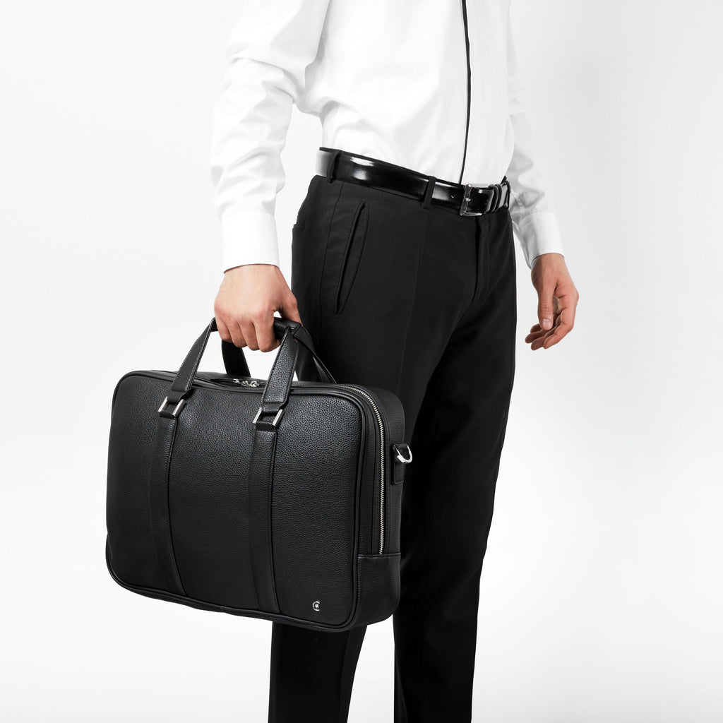 Designer handbags for men Cerruti 1881 black document bag Hamilton 