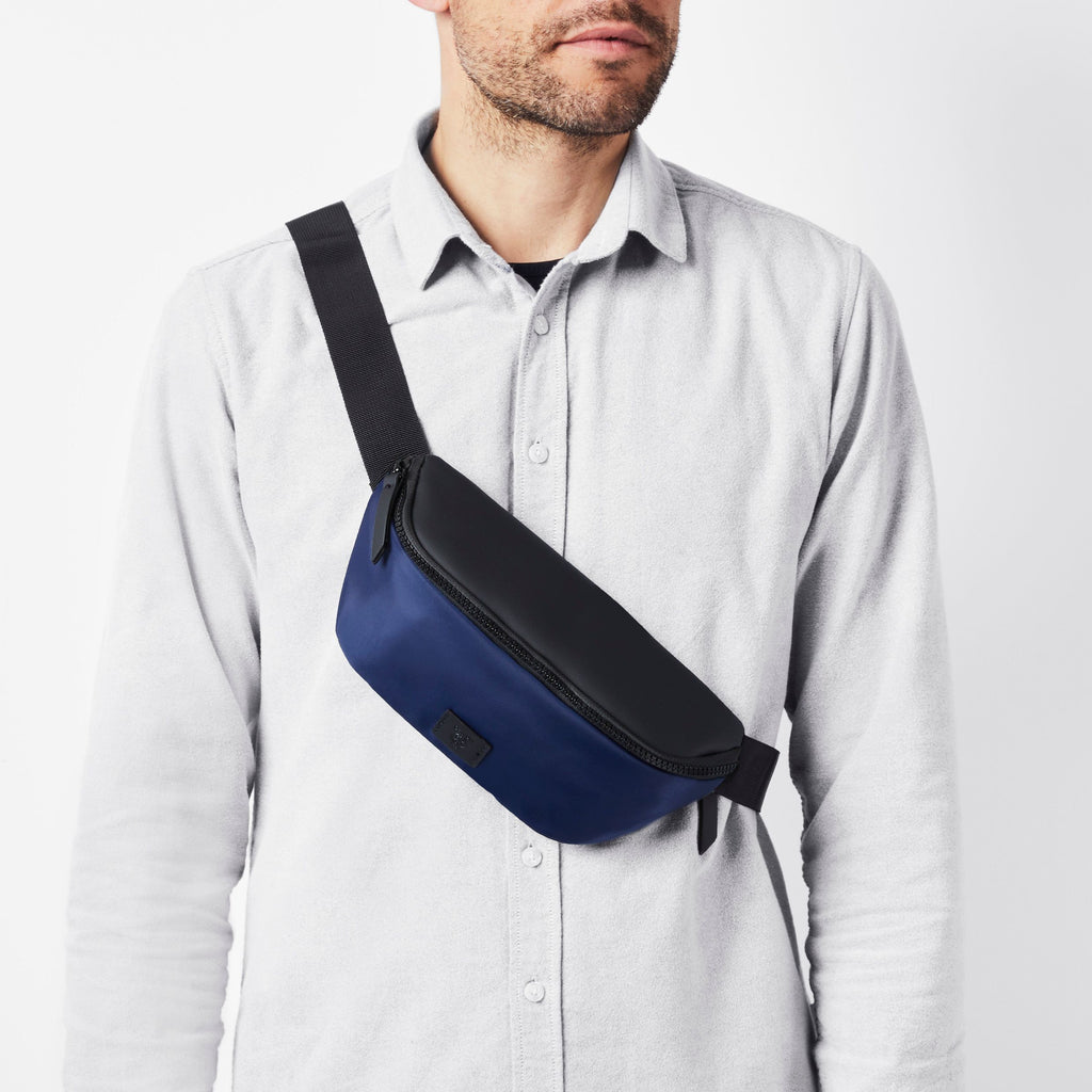  Men's designer belt bags Cerruti 1881 Fashion Navy Waistpack Block 