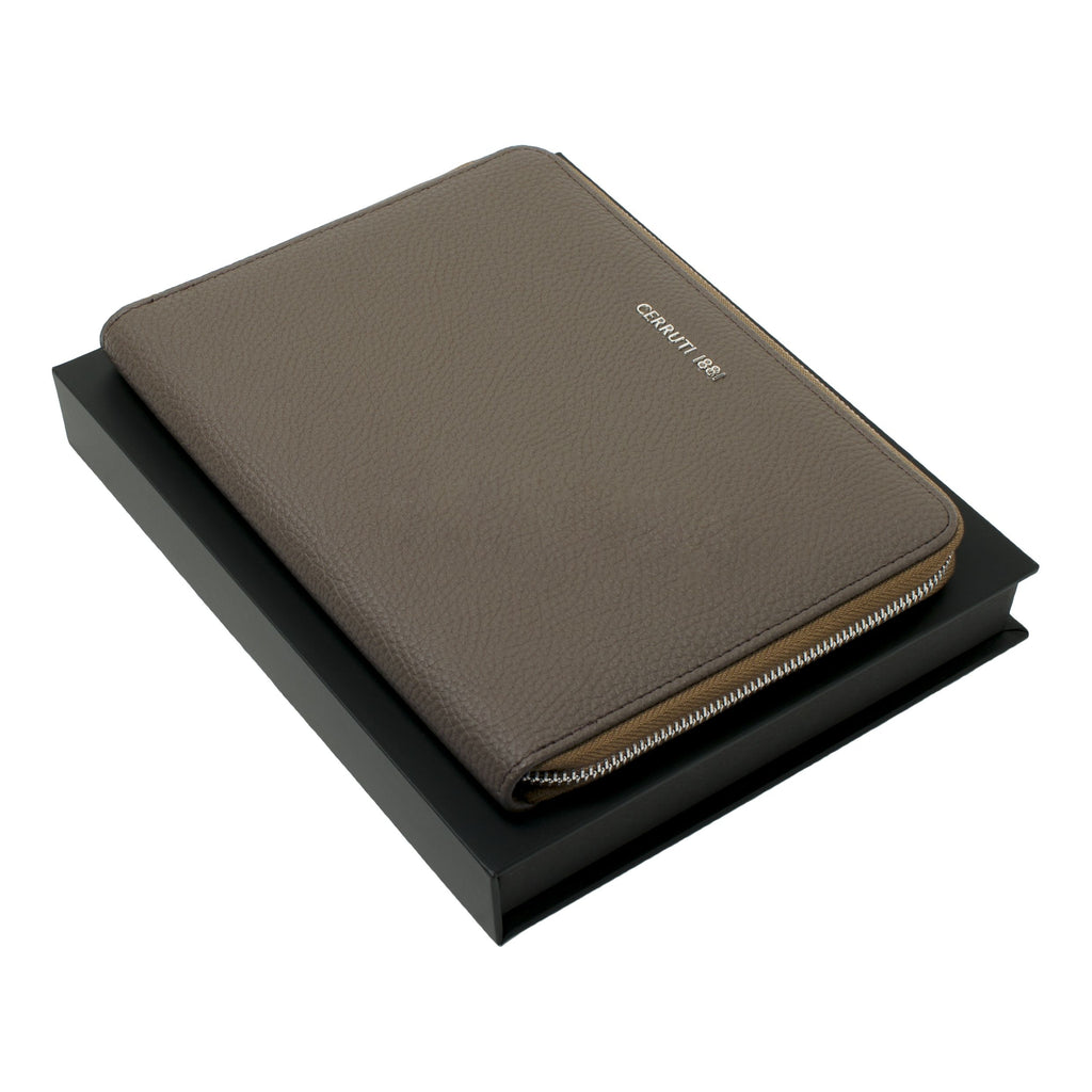 Luxury gifts Cerruti 1881 A5 Zipped Conference folder Hamilton taupe