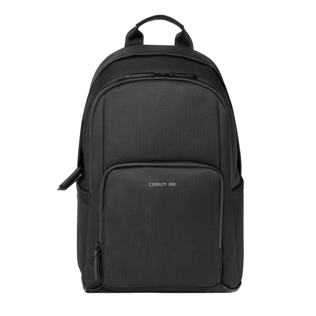 CERRUTI 1881 Black Nylon Travel Backpack Holborn with zipper closure