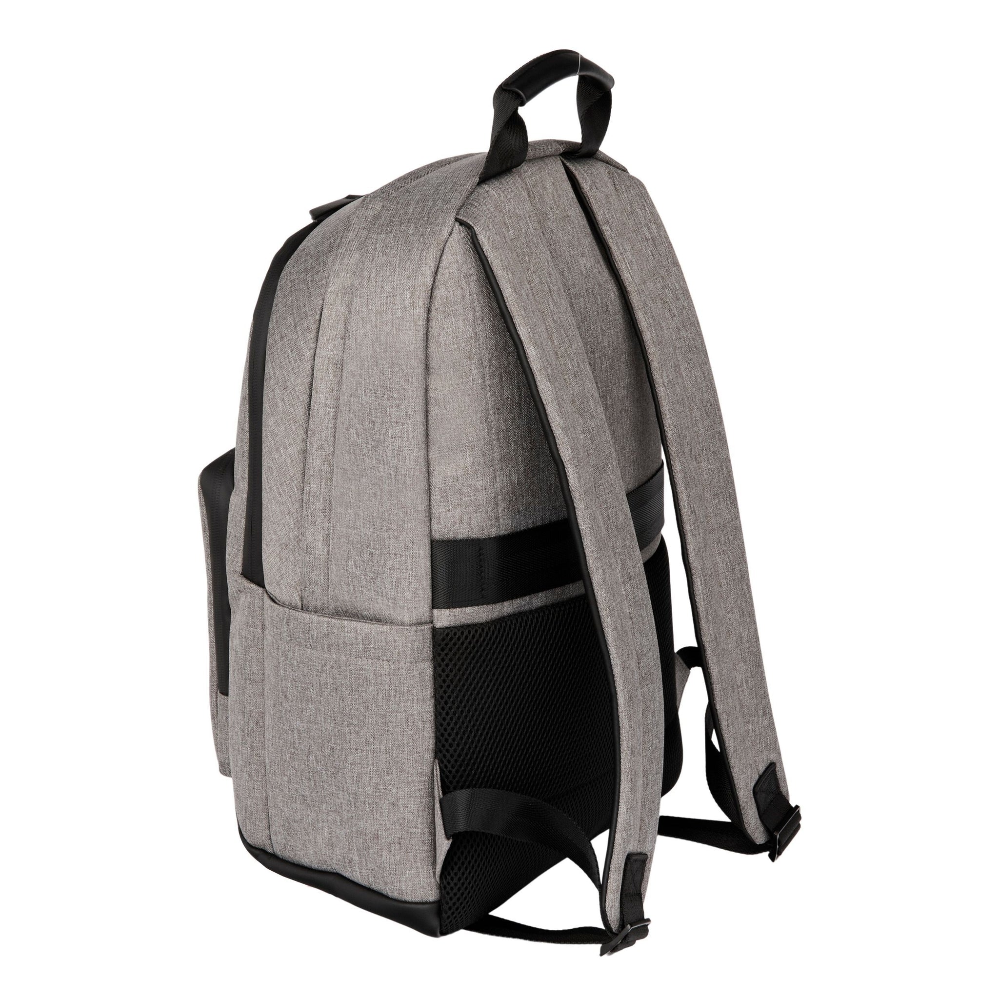 CERRUTI 1881 Light Grey Backpack Holborn with gun metal plated