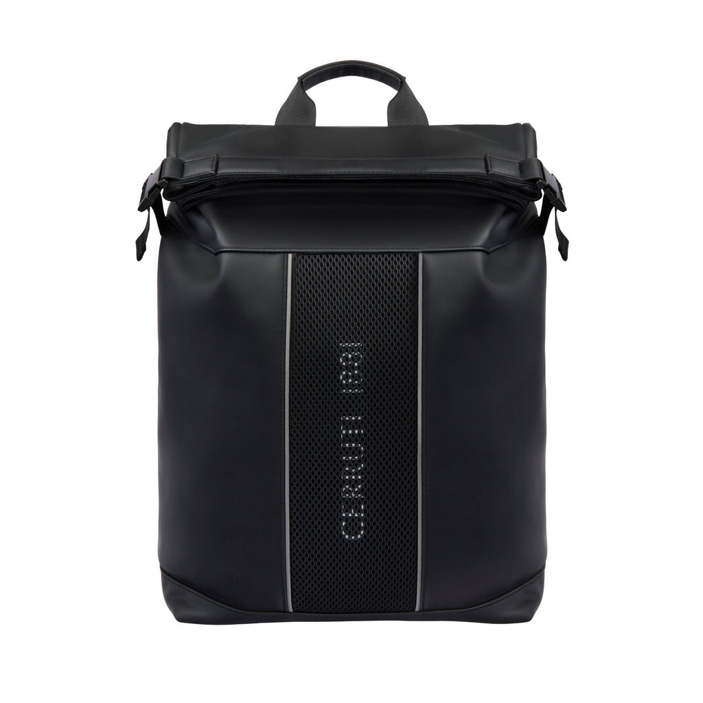 CERRUTI 1881 black travel backpack Islington with anti-theft function