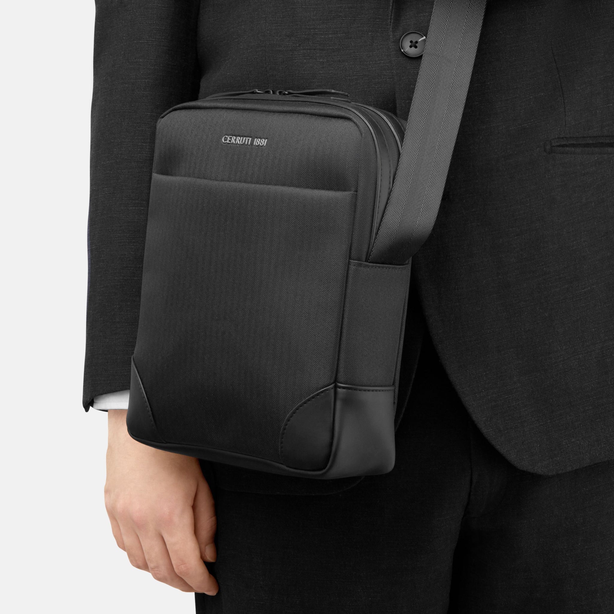 Men's crossbody bags CERRUTI 1881 Black Travel Reporter bag