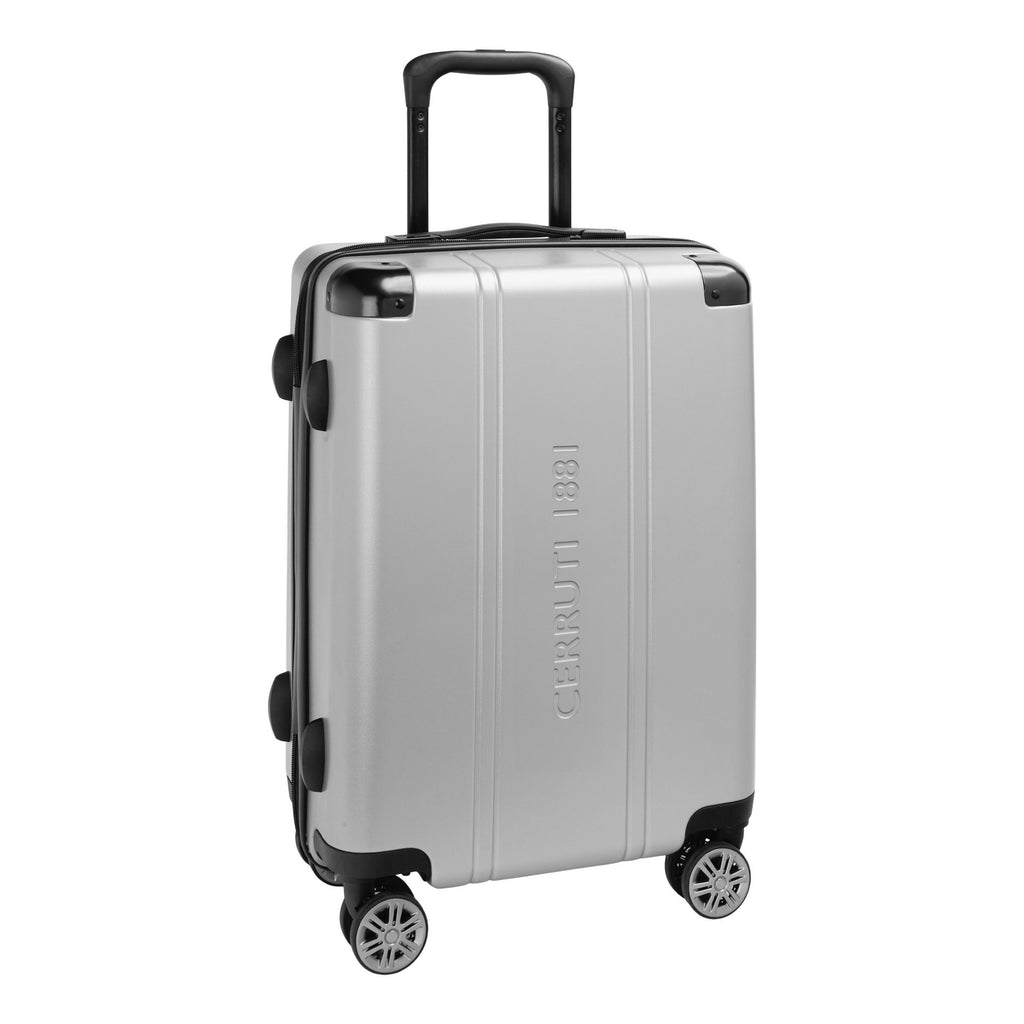 Travel suitcases CERRUTI 1881 trolley City in chrome-finished and 4 wheels