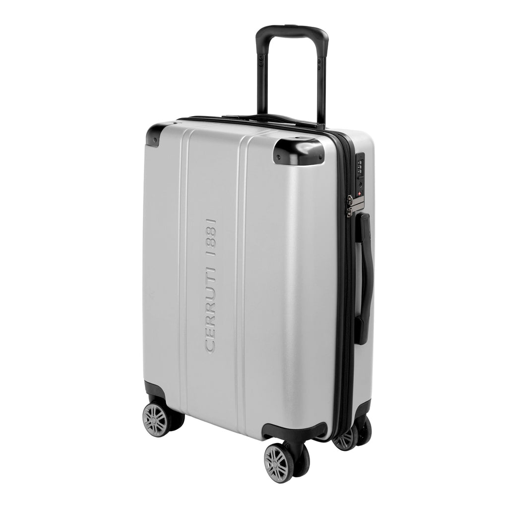 Travel suitcases CERRUTI 1881 trolley City in chrome-finished and 4 wheels