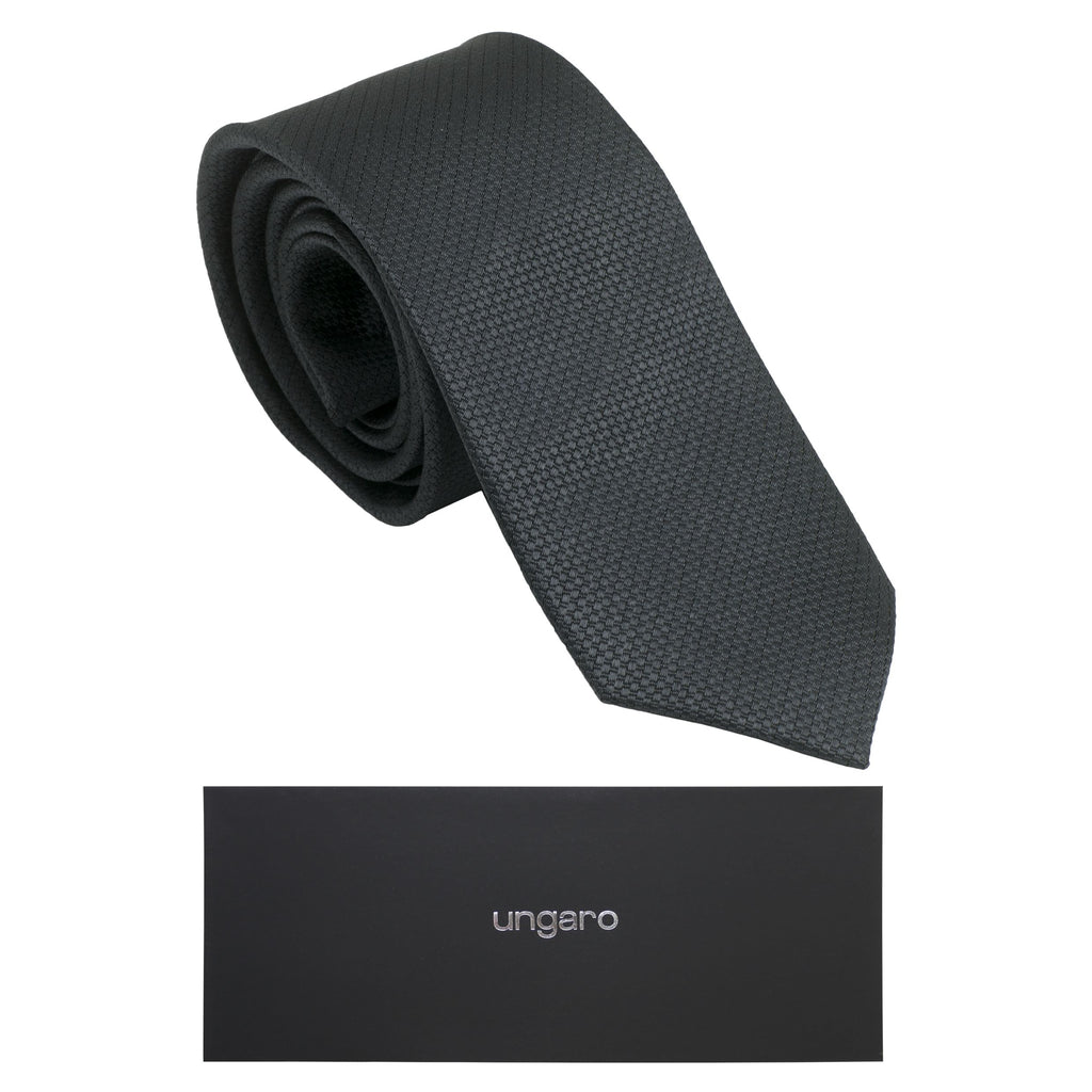 Men's designer ties in Hong Kong Ungaro dark grey silk tie Uomo
