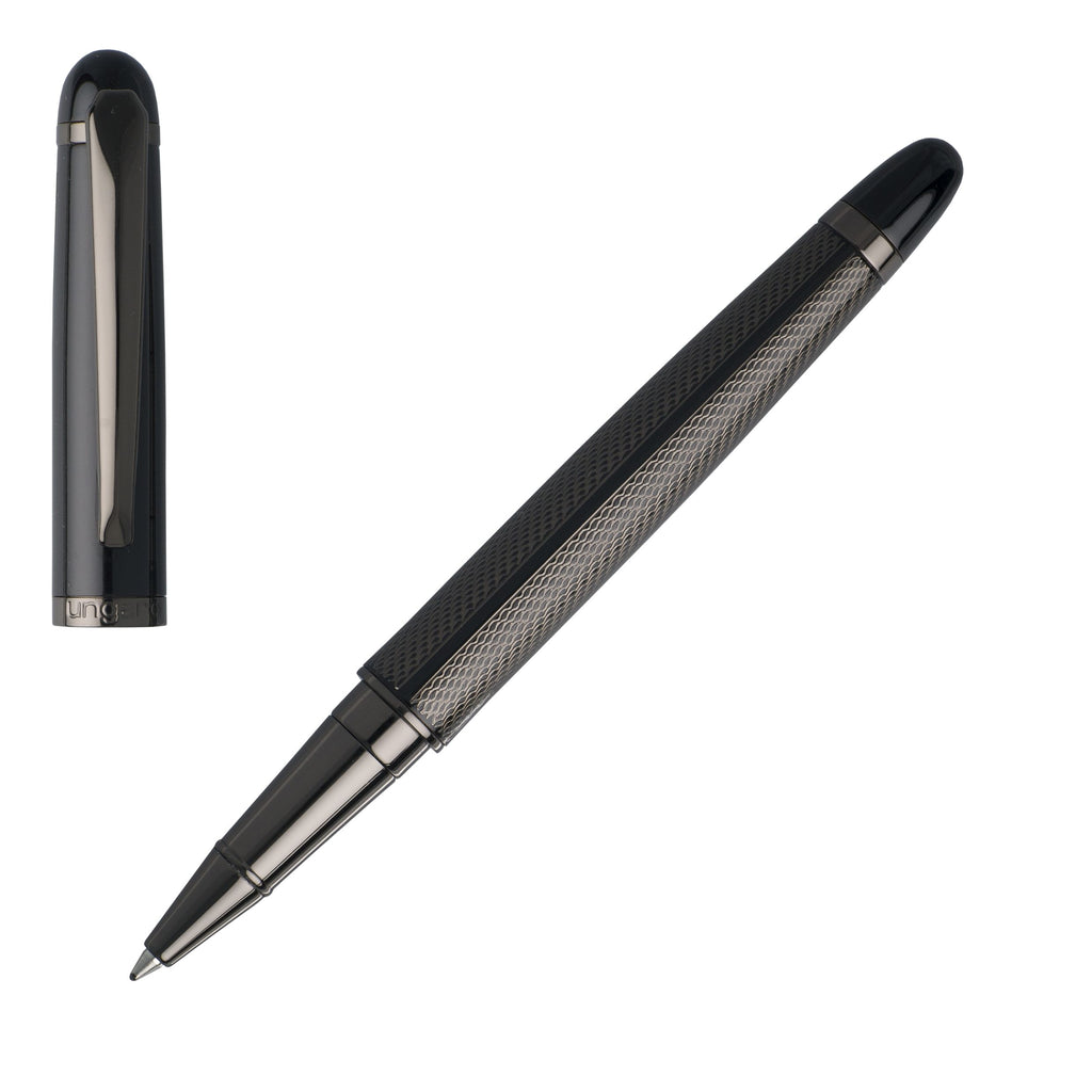 Elegant black gift set Ungaro fashion rollerball pen & wallet Alesso