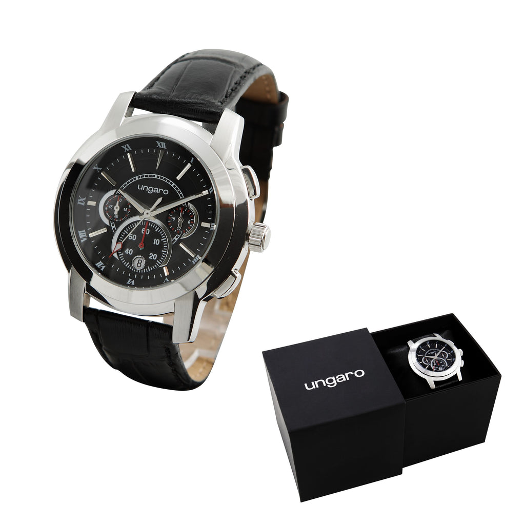  Men's designer watches Ungaro chronograph watch Tiziano in black strap