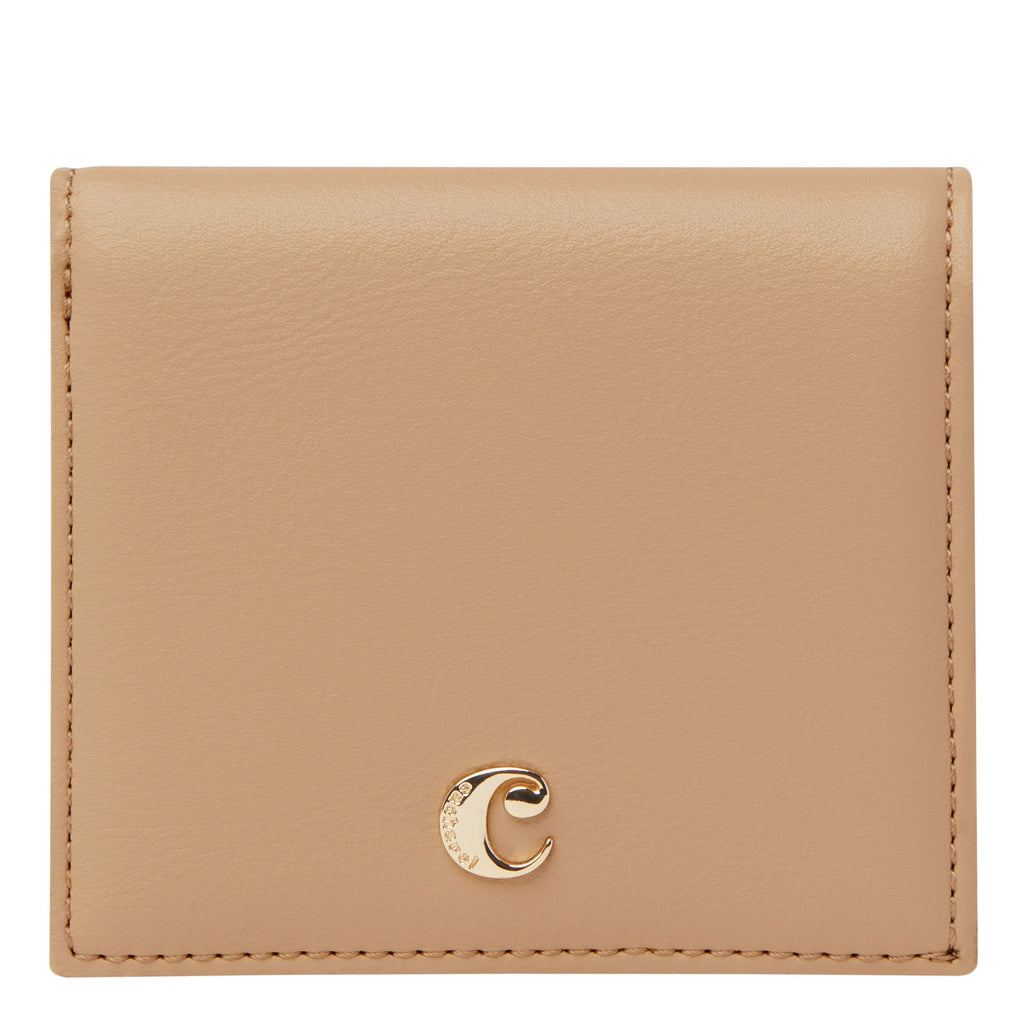  Cacharel lady wallet Albane nude with C shape gold metal logo