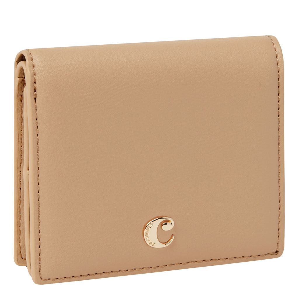 Cacharel Lady wallet Albane nude with C shape gold metal logo