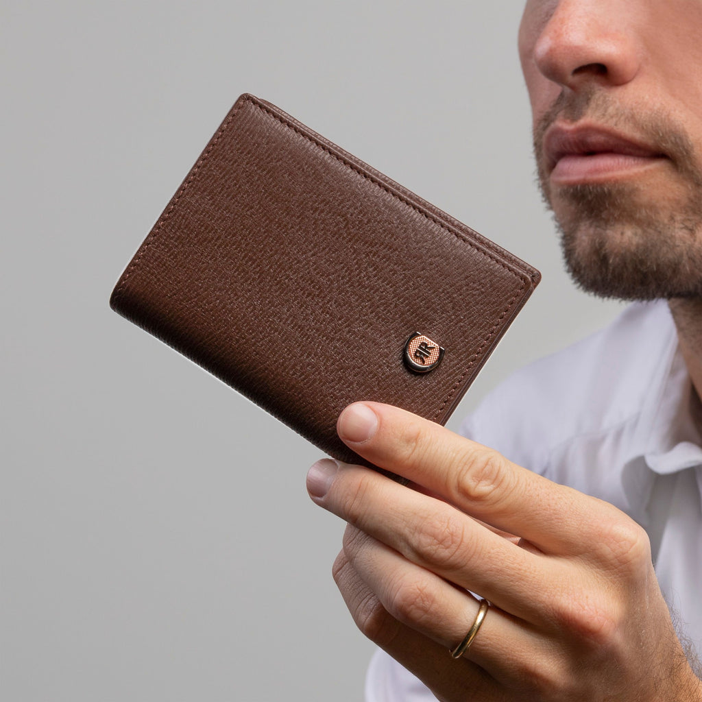 Men's trifold wallets CERRUTI 1881 brown flap card holder Bond 