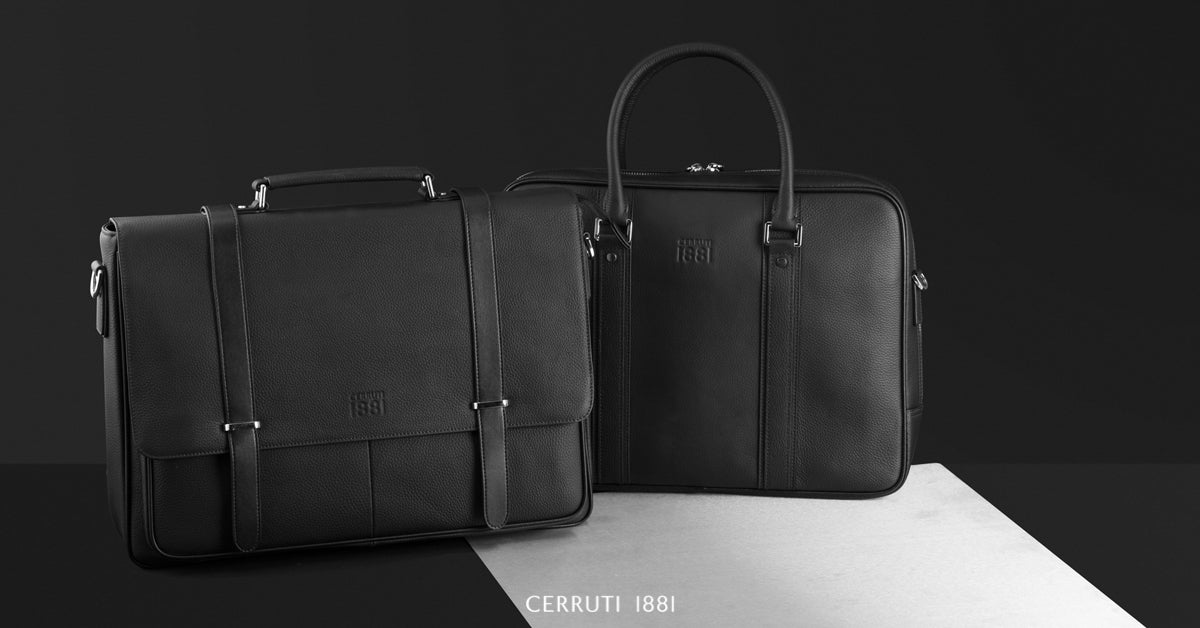 CERRUTI 1881　PCケース　牛革製　黒色　未使用品 CERRUTI1881ComputerbagBridge_1