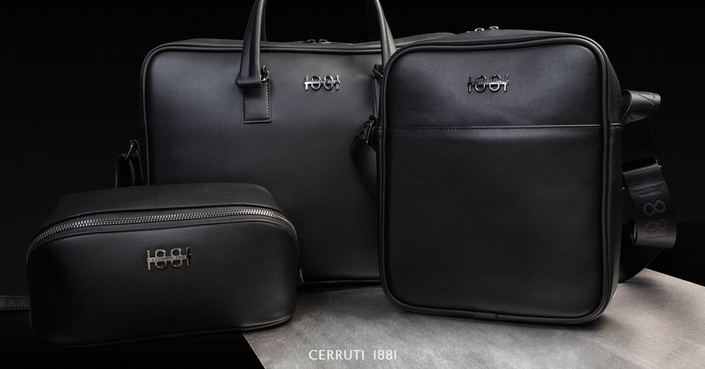  Men's luxury toiletry bags Cerruti 1881 Black Dressing case Irving 
